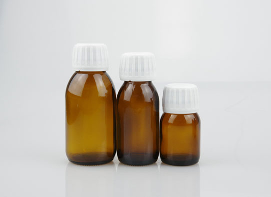 Amber Glass Syrbo Bottiglia con 28mm Tamper Evident Child Cap