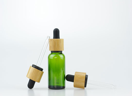 30ml Bottiglia di vetro verde con 18-415 Bamboo ET&CRC Cap